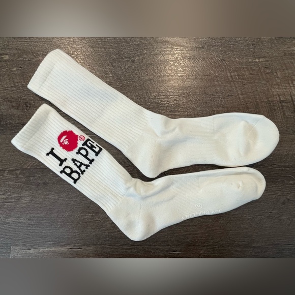 Bape Other - A Bathing Ape I Love Bape Socks (White)